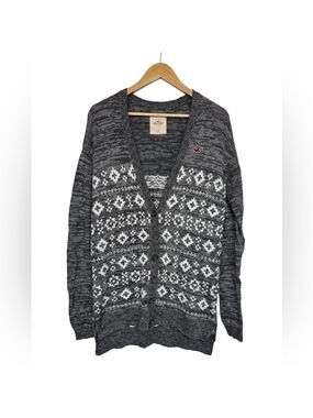 Hollister Fair Isle Button Front Long Cardigan - Size M